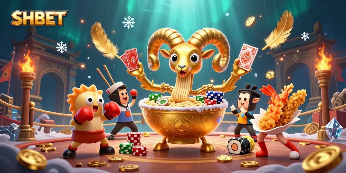 Engage with SHBET's thrilling online gambling experience featuring vibrant casino characters and dynamic action.