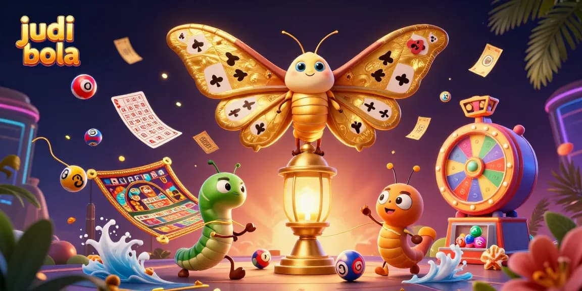 Engage in judi bola with vibrant illustrated casino elements, showcasing fun and excitement in sports betting.