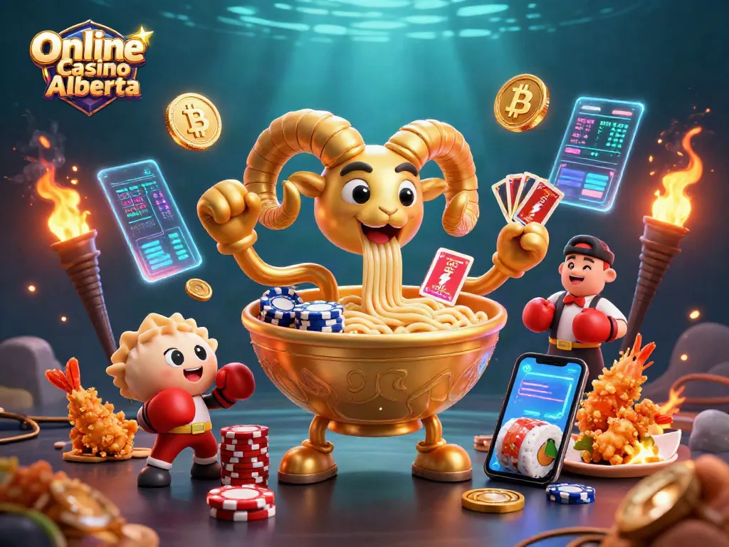 Experience thrilling gameplay at Online Casino Alberta with vibrant game characters and crypto elements.