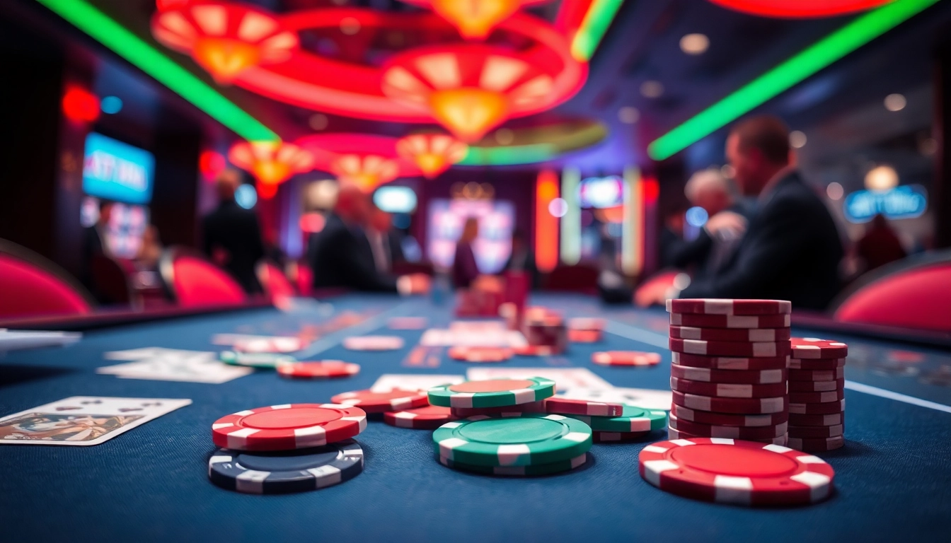 Experience the thrill of AT99娛樂城 with vibrant casino gaming elements like chips and cards.