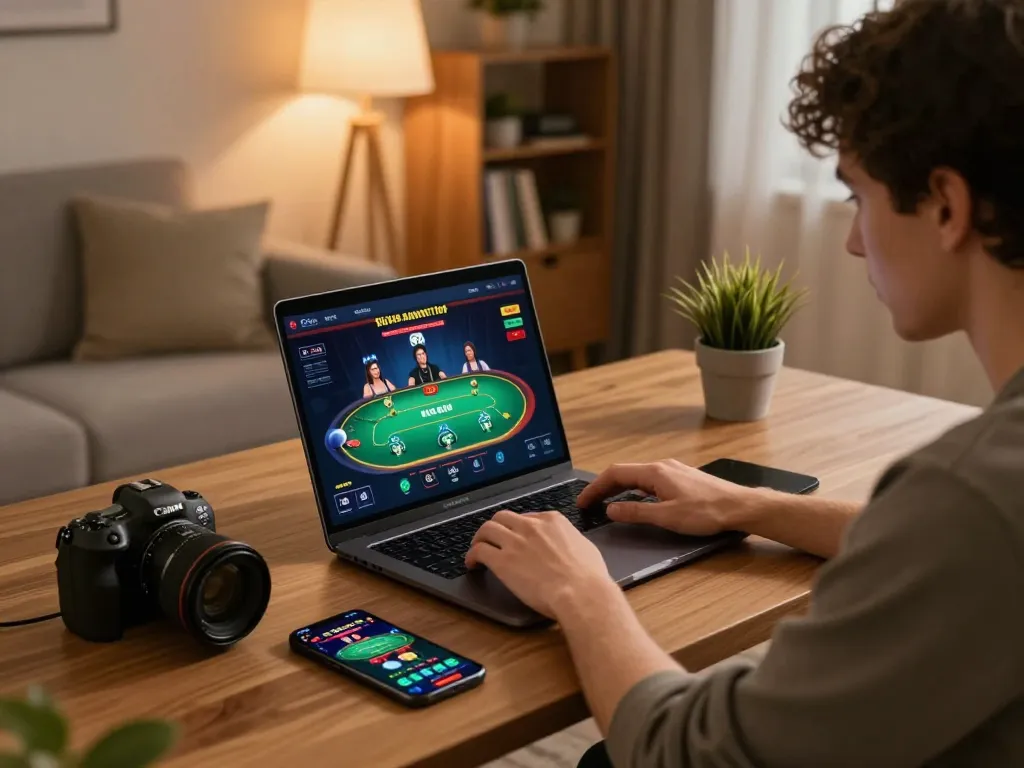 Engaging in strategic gameplay on GG88 app while enjoying a cozy home environment.