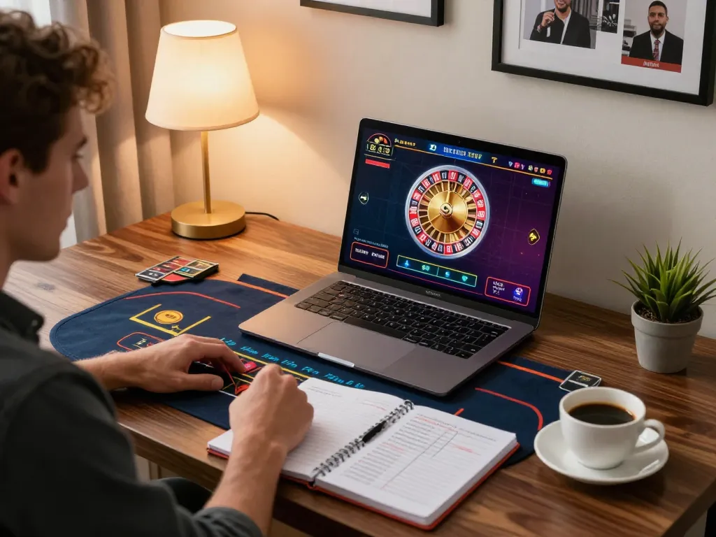 Player utilizing F8BET for live dealer gaming at home with dynamic roulette gameplay