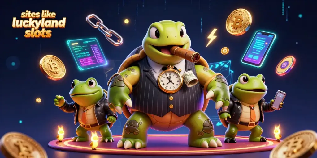 Spin and win at sites like luckyland slots with vibrant characters and casino elements