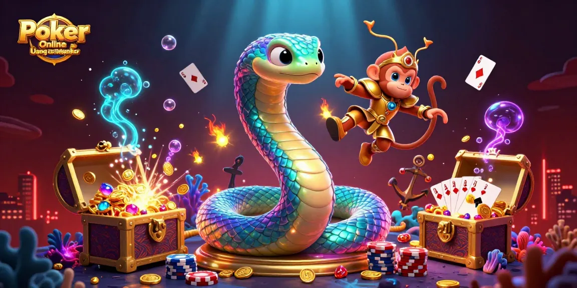 Engage with Poker Online Uang Asli Nagapoker in this vibrant scene filled with captivating gaming elements.