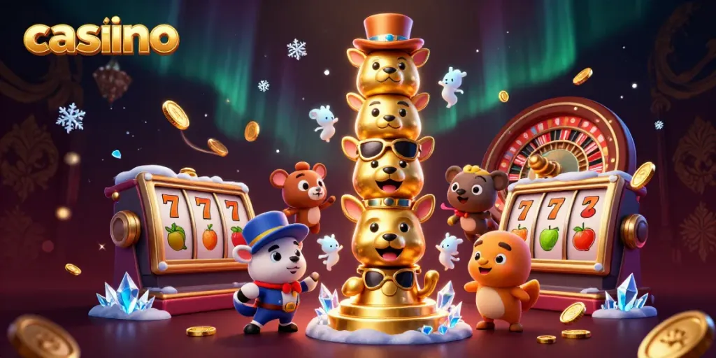 Experience the thrill of casino gaming with vibrant 3D illustration showcasing a lively scene of excitement and luck.