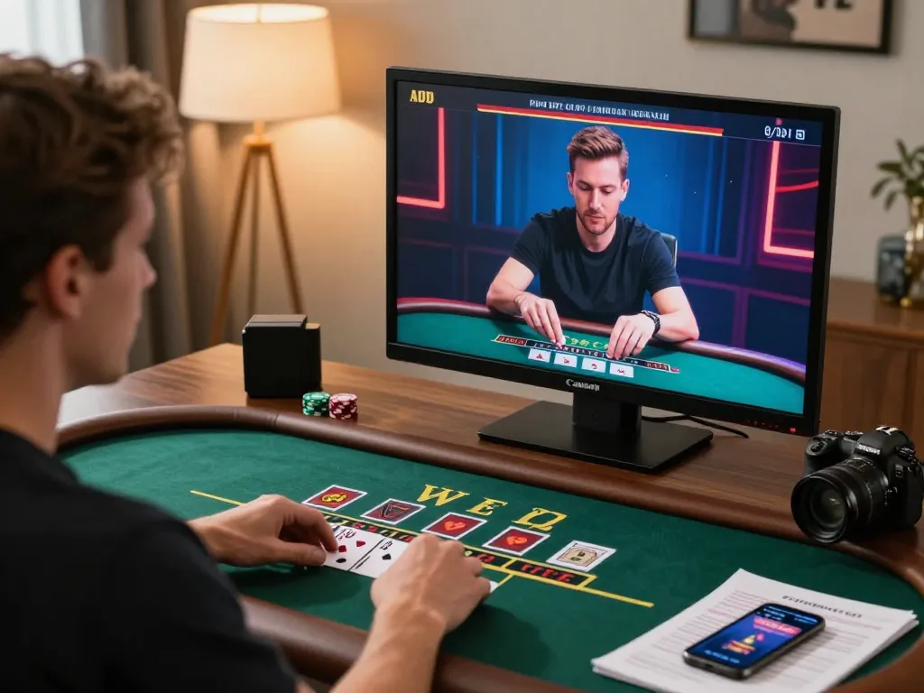 Engaging in online gambling with BETWIN4D during a dynamic live blackjack game setup.