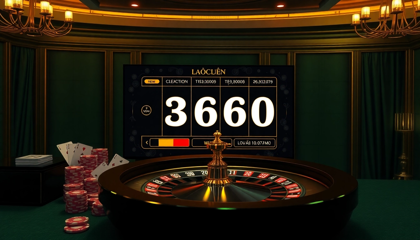 Lô đề trực tuyến betting scene showcasing excitement with vibrant numbers and casino elements.