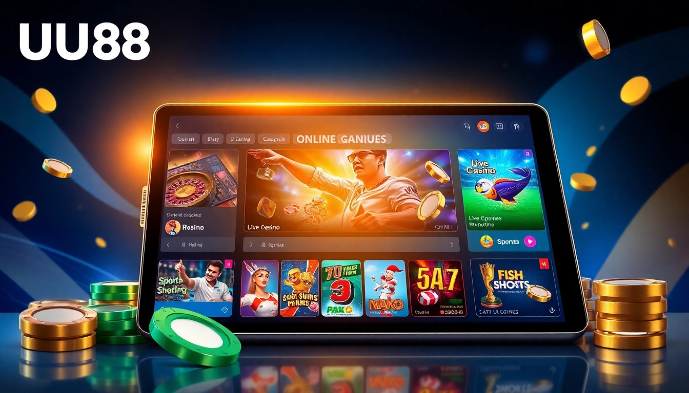 Engaging online gambling scene at https://uu88ae.com/ with modern gaming interface showcasing various games.