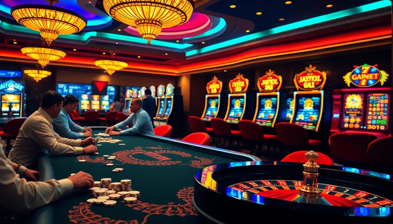 Players enjoying games at Bay789 casino, featuring vibrant tables and thrilling atmosphere.