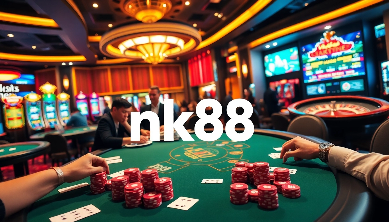 Experience the excitement of nk88 with vibrant casino tables and engaging players.
