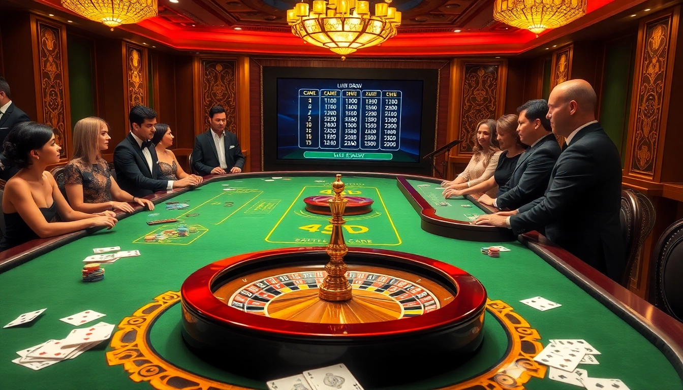 Exciting live draw sdy event showcasing lottery results in a vibrant casino setting.