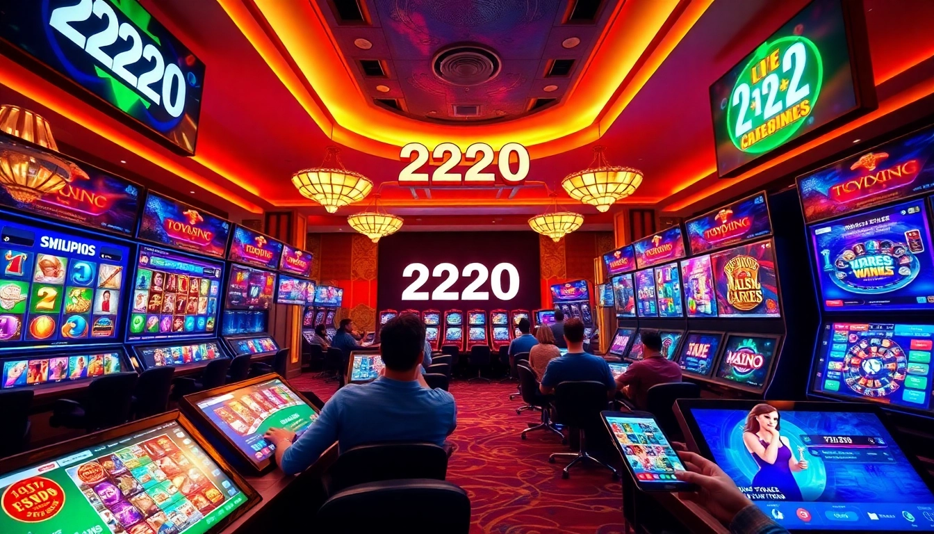 222O online casino environment showcasing exciting slots and live dealer tables with a vibrant modern interface.