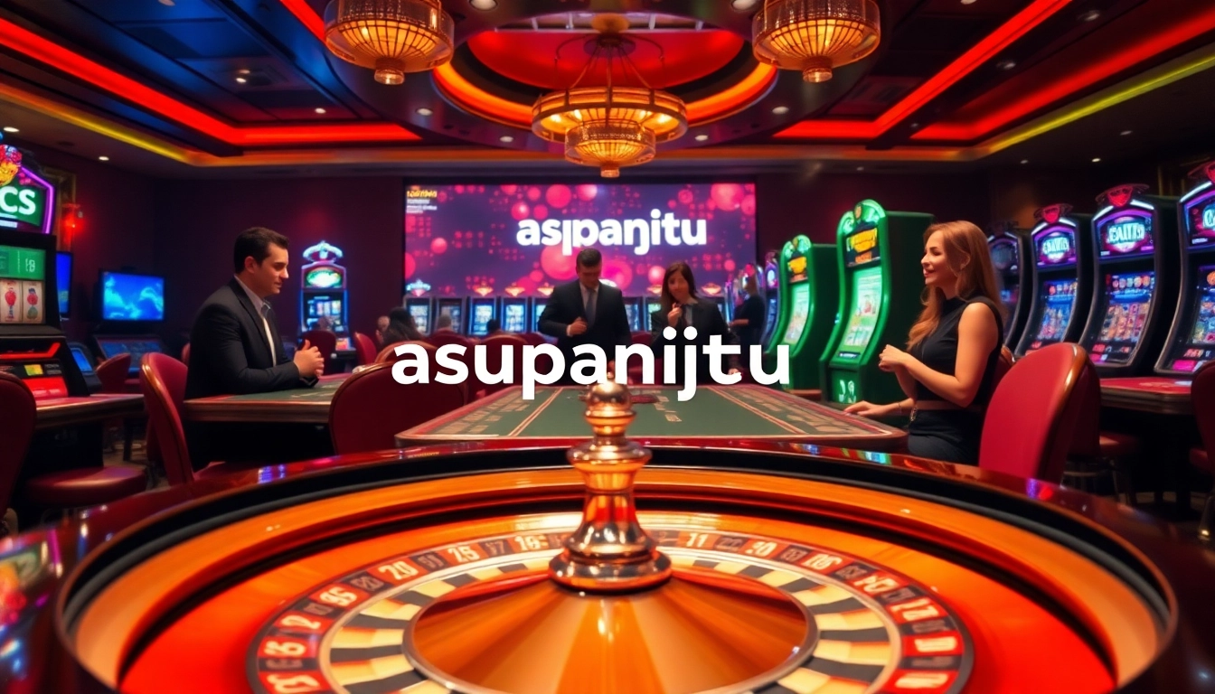 Experience the thrill of online gambling with asupanjitu at a luxurious casino setting.