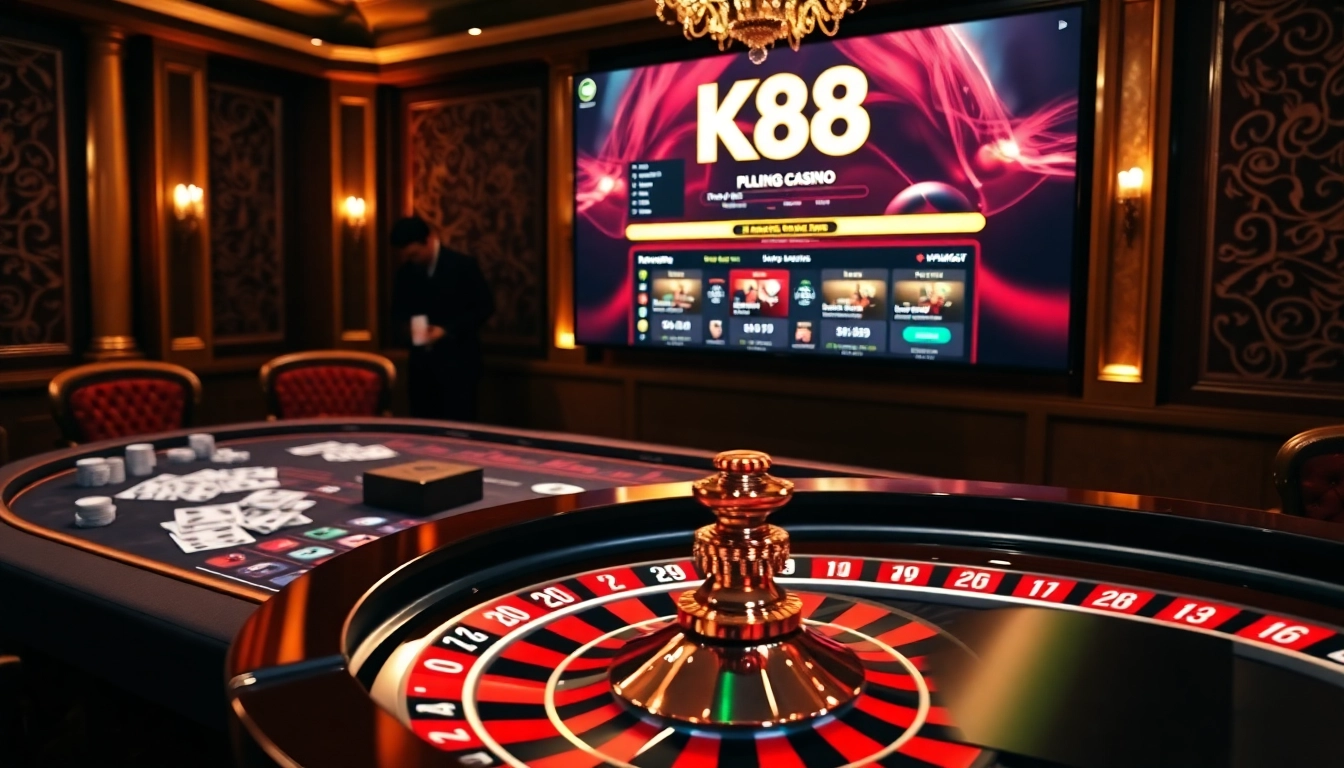 Experience K88's vibrant casino gaming with thrilling tables and engaging online interfaces.