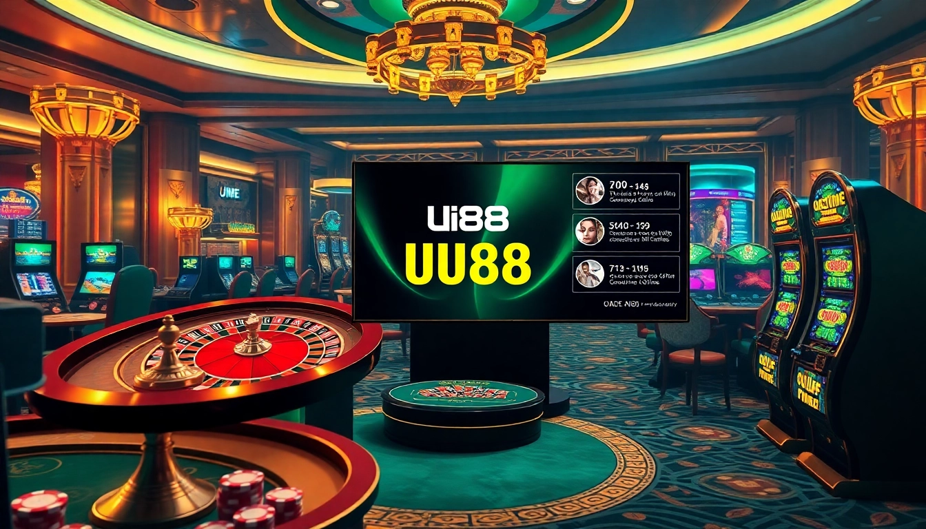 Experience the thrill of gambling at uu88 with vibrant casino visuals and engaging gameplay elements.