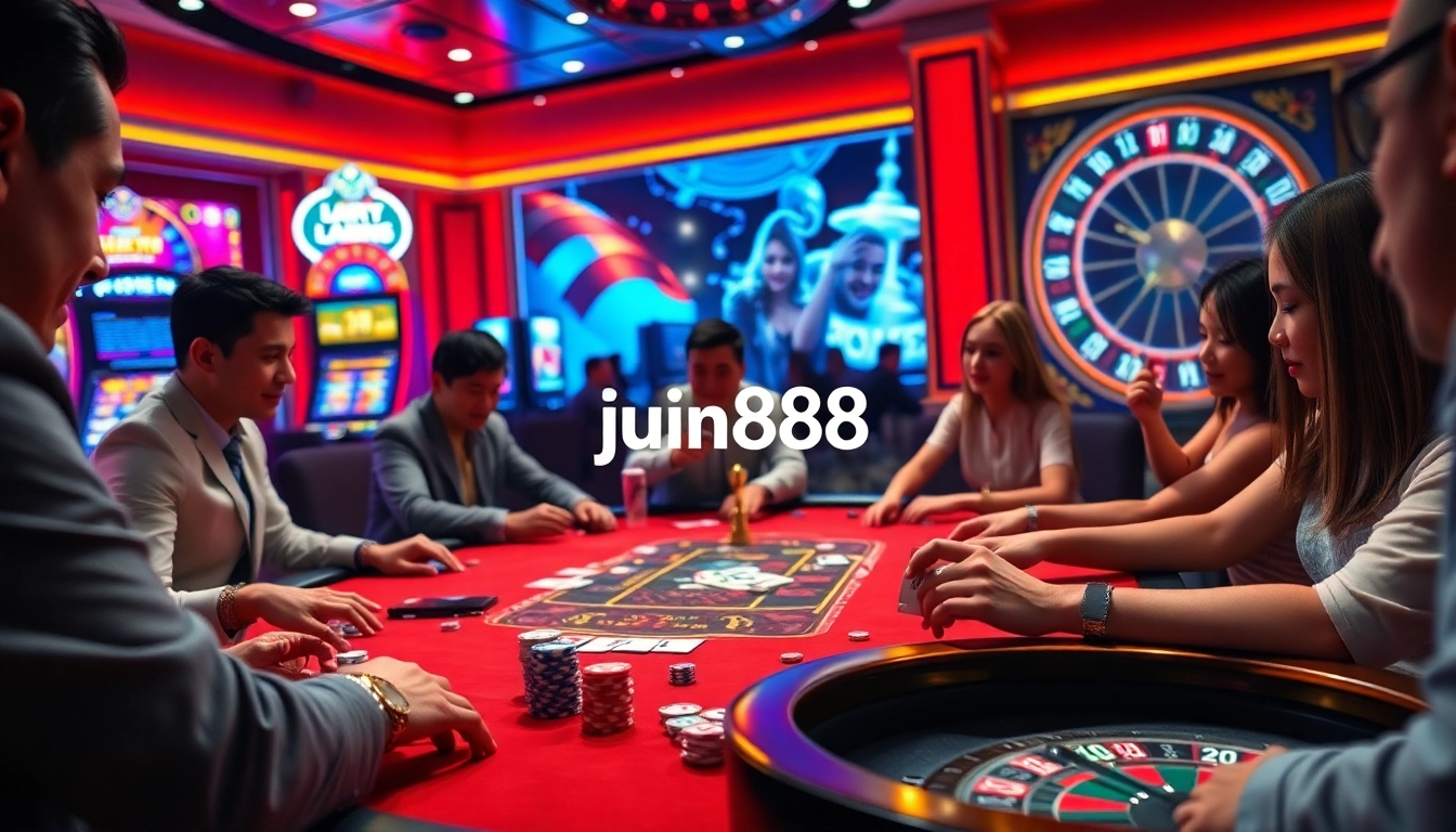 Experience thrilling gameplay at jun888 casino with professional poker action and vibrant slot machines.