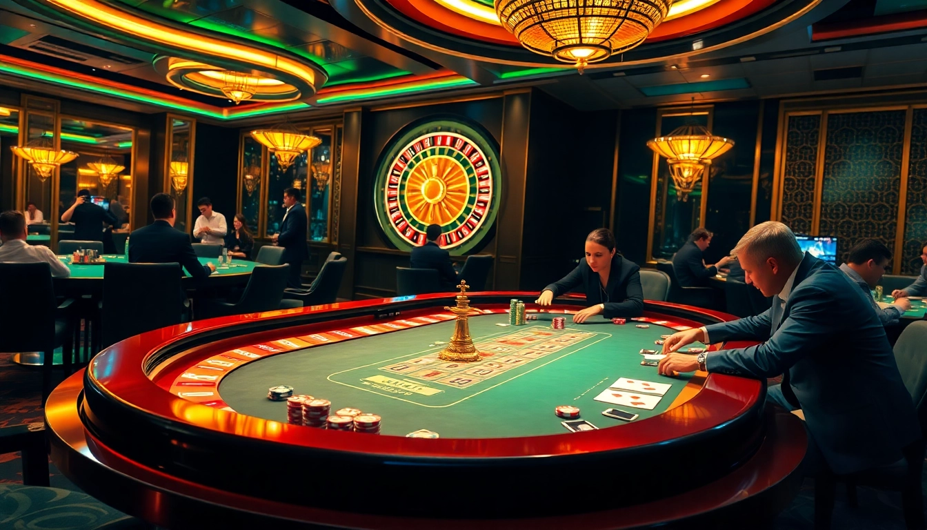 Engaging gamers in a kkwin vip poker experience at a luxurious casino table.