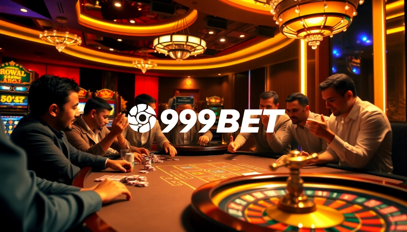 Engaging players strategize at the luxurious 999BET casino table.