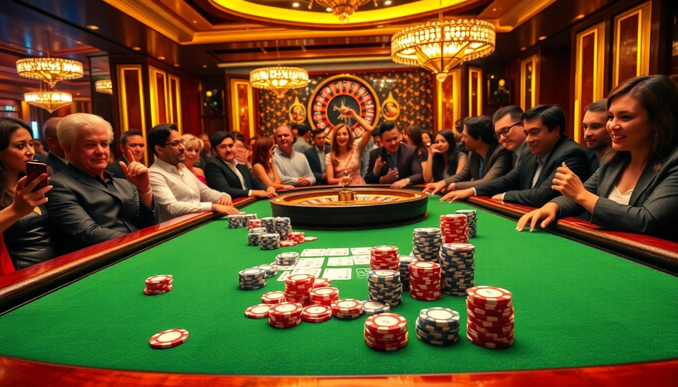Experience the thrill of HB88 in a lively casino poker scene with vibrant colors and elegant atmosphere.