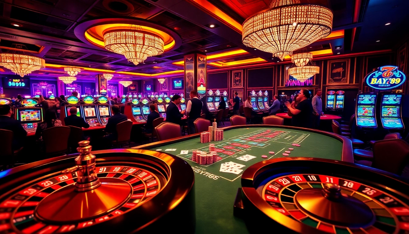 Players are enjoying poker at Bay789's vibrant casino, showcasing excitement and gaming diversity.