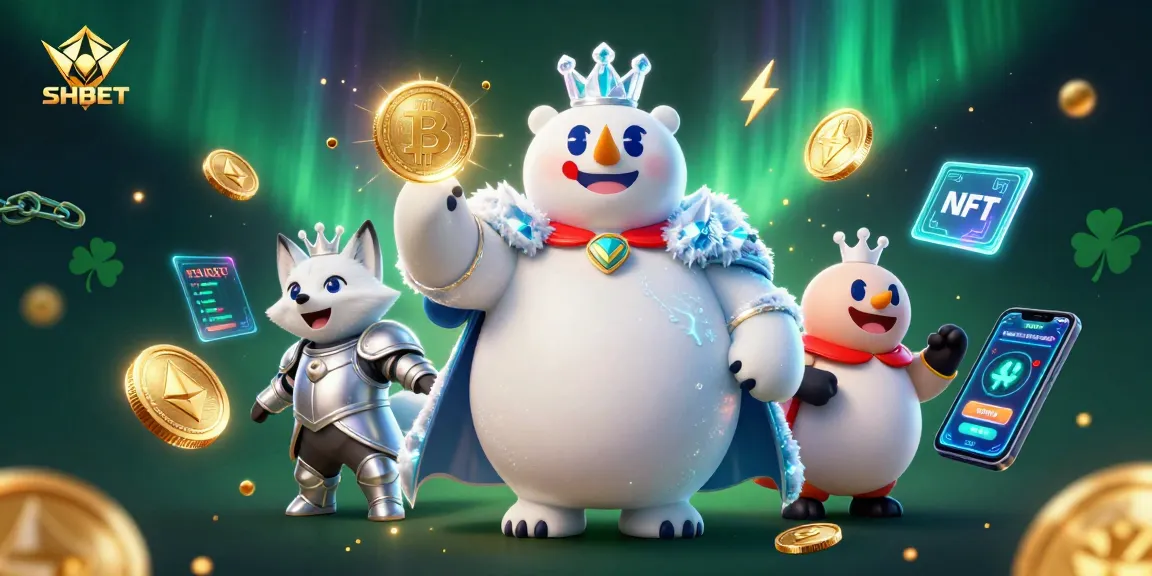 Experience the mystical world of SHBET with the ice king and snow fox in a vibrant 3D casino setting.