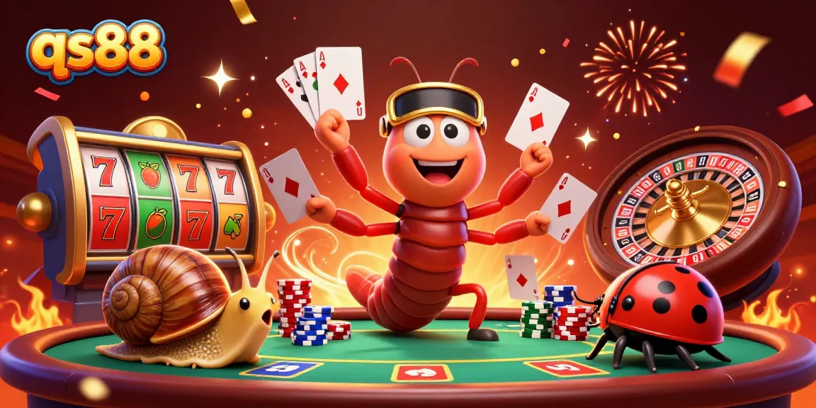 Experience the thrilling qs88 gameplay with vibrant slot reels and dynamic casino elements.