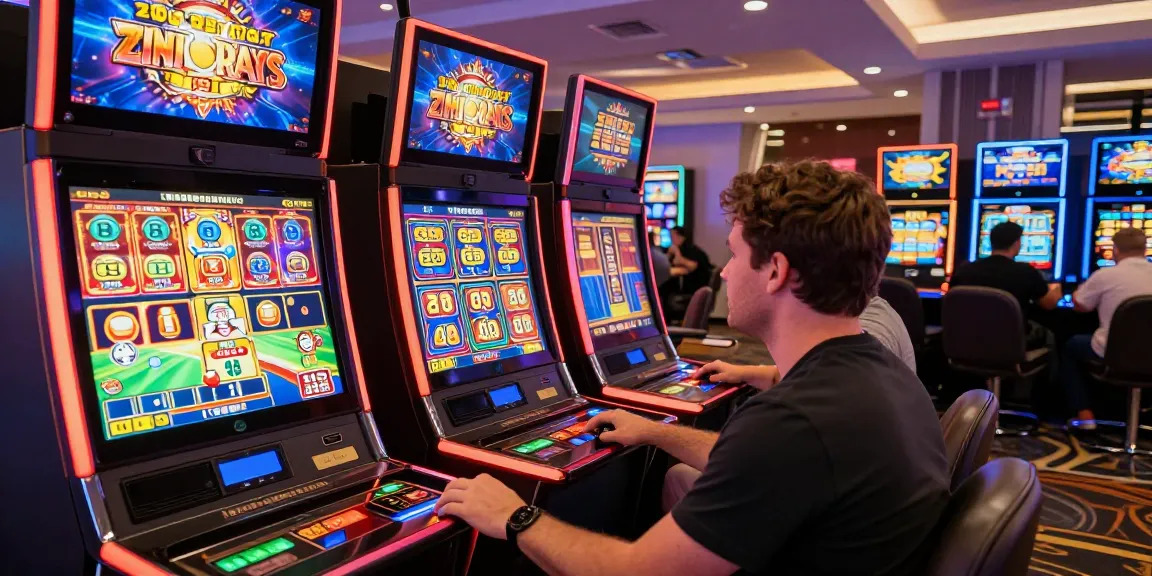 Exciting gaming atmosphere at a credit card casino featuring various slot machines, showcasing https://eviz.org.uk for UK players.
