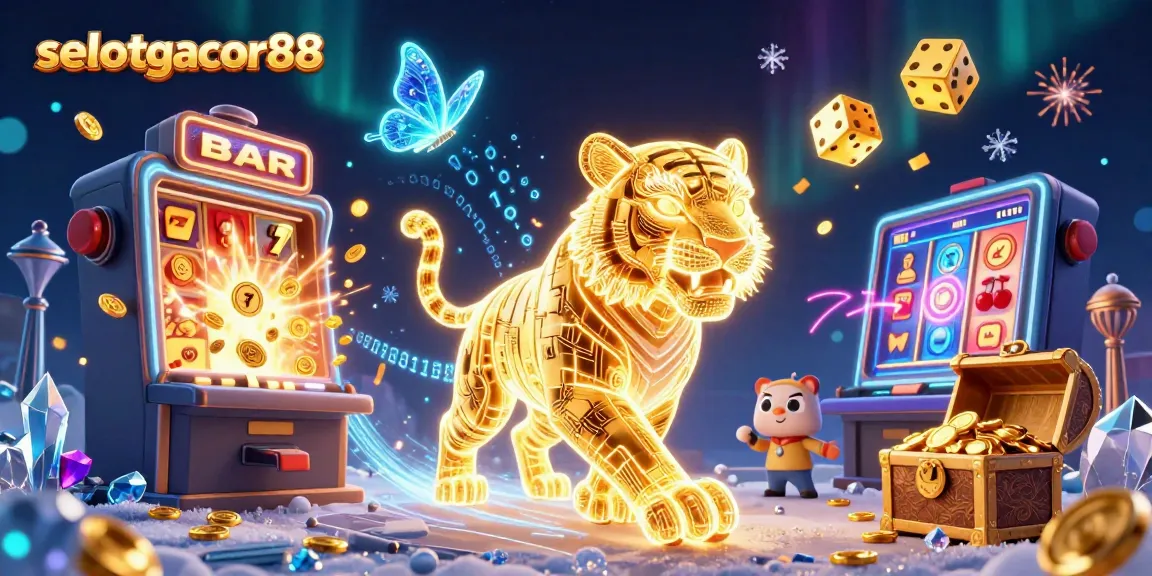 Spin to win with selotgacor88 in a vibrant 3D casino scene filled with jackpots and excitement.