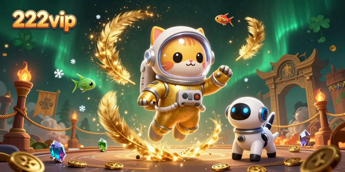 Aproveite a ação dos jogos no 222vip com uma ilustração vibrante cheia de elementos de cassino.