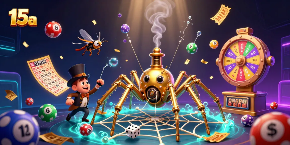 Os usuários jogam no 15a enquanto descobrem jogos cativantes, com elementos vibrantes ao redor.