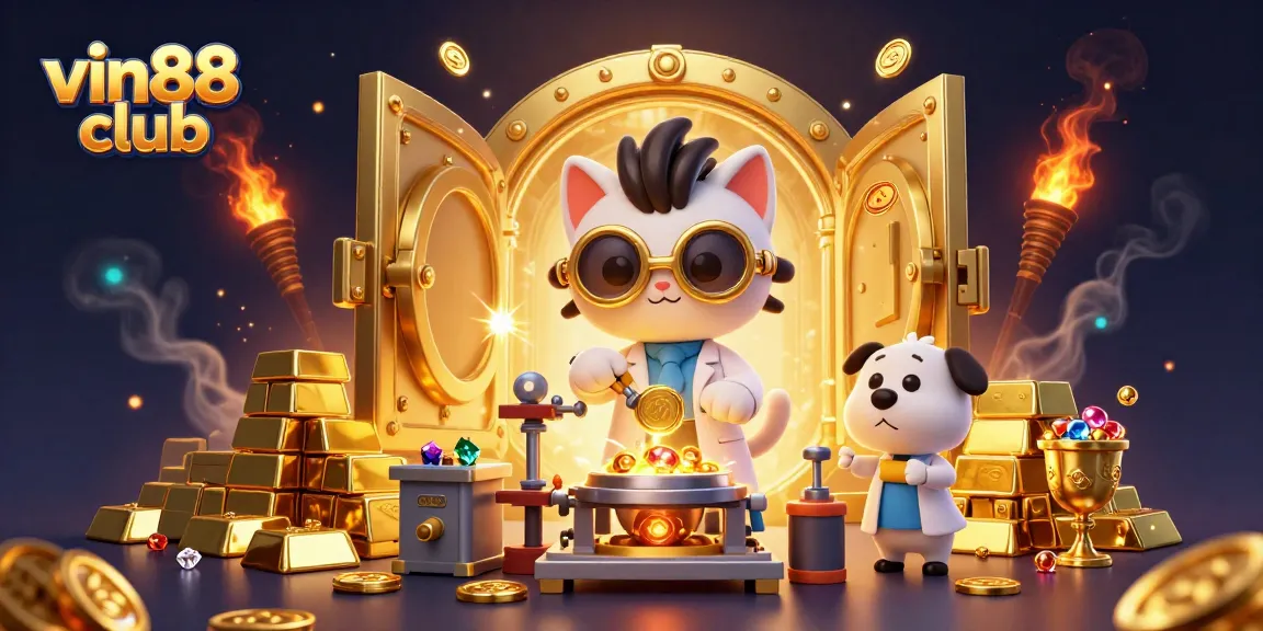 Experience thrilling wins with vin88 club's captivating 3D illustration of a casino world