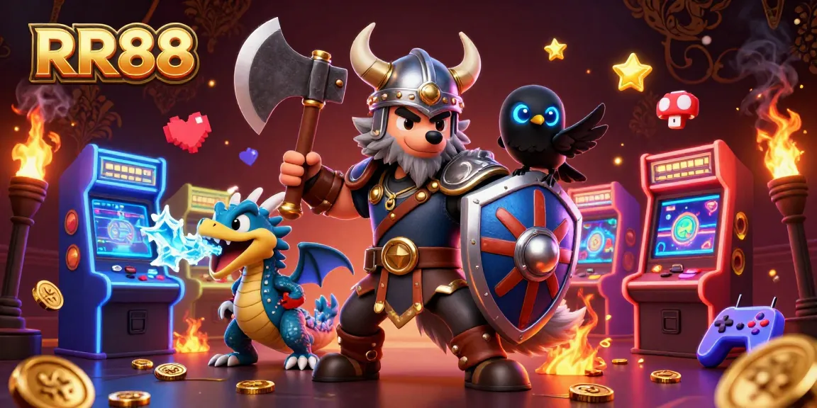 Experience RR88's thrilling casino atmosphere with dynamic characters and vibrant gaming elements.