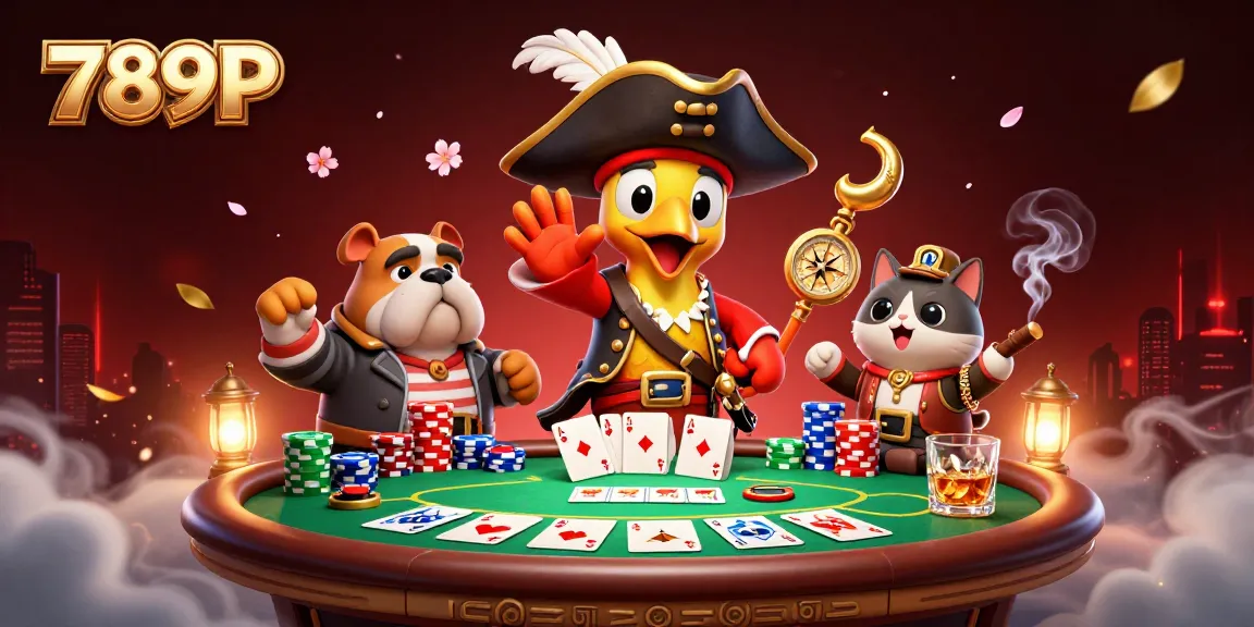 Experience thrilling poker action at 789P with colorful chips and engaging characters in a dynamic casino scene.
