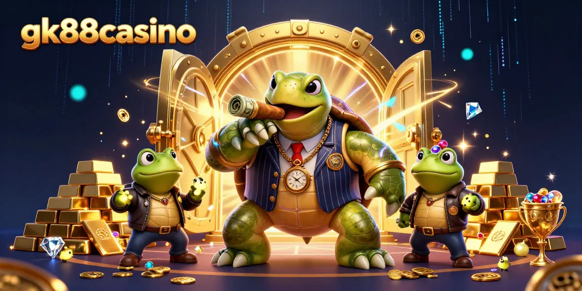 Experience thrilling gaming action at gk88casino with our vibrant, cartoon-style casino scene.